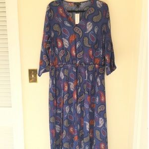 Blue paisley, high-low Dress - New With Tags, Size 18-20